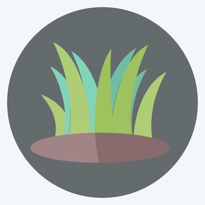 Grass Icon in trendy flat style isolated on soft blue background