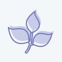 Leaves Icon in trendy two tone style isolated on soft blue background vector