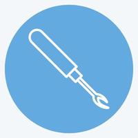 Seam Ripper Icon in trendy blue eyes style isolated on soft blue background vector