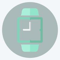 icono de reloj analógico en moderno estilo plano aislado sobre fondo azul suave vector