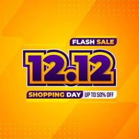 12.12 Shopping Day Sale banner vector illustration with gradient color