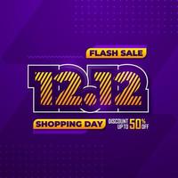 12.12 Shopping Day Sale banner vector illustration with gradient color