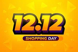 12.12 Shopping Day Sale banner vector illustration with gradient color