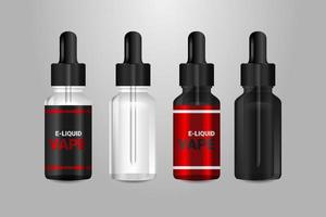 Realistic blank e liqid plastic bottle transparent. E juice vaporizer element design vector