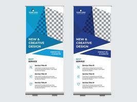 Resumen roll up display standee banner en tonos oscuros y claros vector