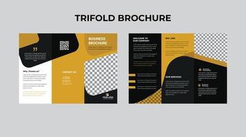 minimal style trifold brochure design template vector