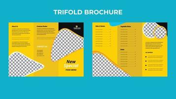 minimal style trifold brochure design template vector