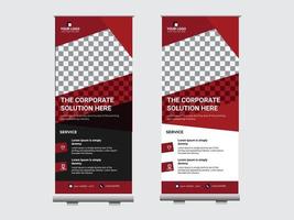 Resumen roll up display standee banner en tonos oscuros y claros vector