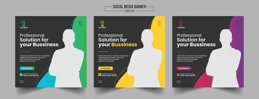 Corporate social media post, creative banner template design and marketing banner vector