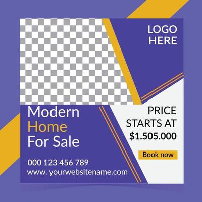 Modern home sale real estate social media post