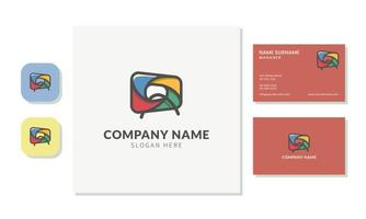 Colorful, creative and active letter Q logo design. Minimalist business card set vector