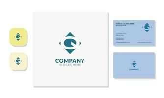 Letter q logo design with negative spaced, simple abstract style. Set of business cards for introduction purposes. vector