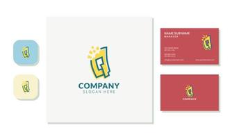 Diseño de logotipo letra q combinado con papel, creativo. conjunto de tarjetas de visita. vector