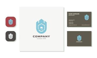 diseño de logotipo letra q y castillo, moderno para el logotipo de una empresa. plantilla de tarjeta de visita simple vector