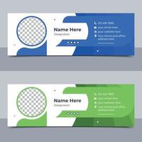 Email signature template design or email footer and personal social media cover Premium Vector