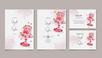 Water color Invitation card vector