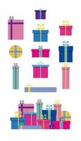 Bright gift boxes. Vector illustration in a flat style