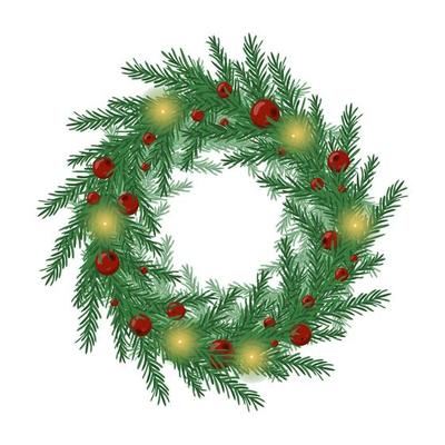 Christmas wreath. Vector illustration.