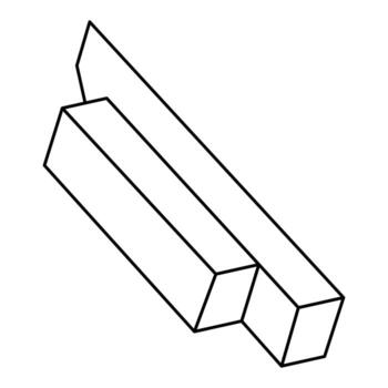 Impossible shape. Optical illusion figure. Vector illustration isolated on white. Sacred geometry object. Black lines on a white background. Optical art shapes.