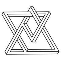 Impossible shapes. Sacred geometry. Web design element. Optical illusion object. Line design. Geometric figures. Op art. vector