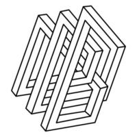 Geometric figures. Impossible shapes. Web design elements. Optical illusion objects. Escher style. Line design. Optical art. vector