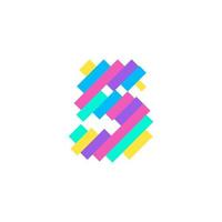 Colorful modern Pixel 5 number logo design template. Creative technology icon symbol element Vector Illustration perfect for your visual identity.