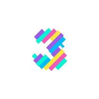 Plantilla de diseño de logotipo de número colorido moderno pixel 3. Ilustración de vector de elemento de símbolo de icono de tecnología creativa perfecta para su identidad visual.