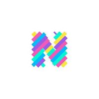 Colorful modern Pixel N Letter logo design template. Creative technology icon symbol element Vector Illustration perfect for your visual identity.