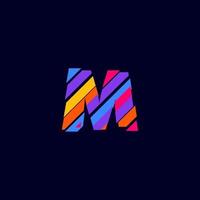 Colorful Abstract M Letter logo volume design template. M font icon Vector Illustration perfect for your visual identity.