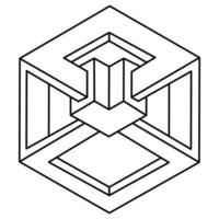 Impossible shape. Web design element. Sacred geometry. Optical illusion objects. vector