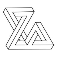 Impossible shape. Web design element. Optical Illusion object. Geometric figures. vector