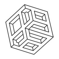 vector de ilusión óptica. Objetos de arte óptico. formas imposibles. figuras geometricas. estilo escher.