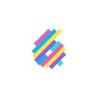 Colorful modern Pixel 6 number logo design template. Creative technology icon symbol element Vector Illustration perfect for your visual identity.