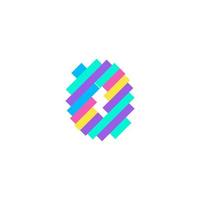 Colorful modern Pixel 0 number logo design template. Creative technology icon symbol element Vector Illustration perfect for your visual identity.