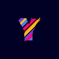 Colorful Abstract Y Letter logo volume design template. Y font icon Vector Illustration perfect for your visual identity.