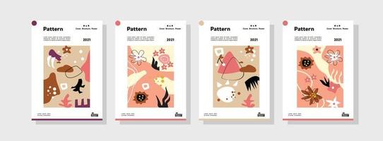 Collection of pattern templates. flower orientation vector business presentation set mock up pattern.