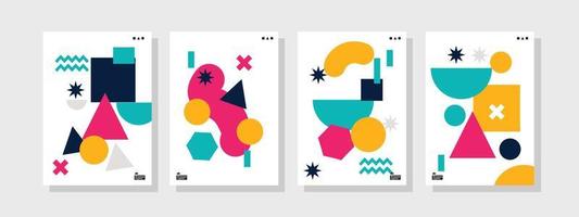 Collection of pattern templates. Geometry orientation vector business presentation set mock up pattern.