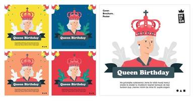 queen's birthday. Queen's crown as a symbol of the kingdom vector