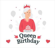 queen's birthday. Queen's crown as a symbol of the kingdom vector