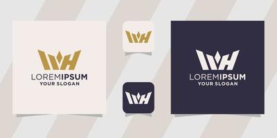 plantilla de logotipo letra wh vector