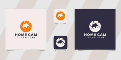 home camera logo template vector