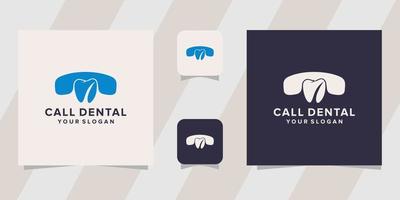 call with dental logo template vector