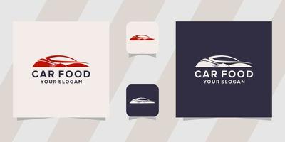 car with food logo template vector