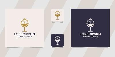 plantilla de diseño de logotipo de tiempo de vino vector