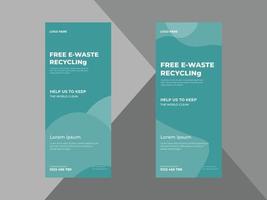 Recycline Event Roll Up Banner Design, Recycline Event DL Flyer, Recycline Event Promotion Banner Template, Leaflet, Print-Ready vector