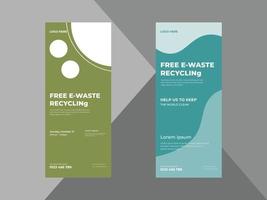 Recycline Event Roll Up Banner Design, Recycline Event DL Flyer, Recycline Event Promotion Banner Template, Leaflet, Print-Ready vector