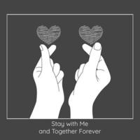 a love poster with an illustration of a pair of lovers hands forming a love bond, with sweet couple quotes.