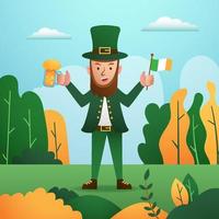 Saint Patrick Day Leprechaun Character vector