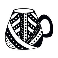 taza de cerámica de icono simple con patrón escandinavo vector