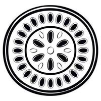 Simple black icon Ceramic Round Scandinavian Flat Plate vector